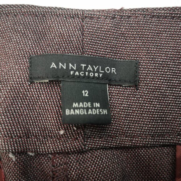 Anne Taylor Factory Ladies Size 12 Dark Rose Slight Flare Dress Pants - Picture 3 of 12